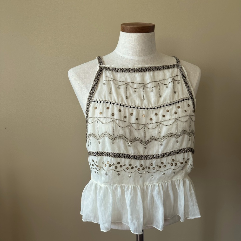 White Free Prople Embellished Cami